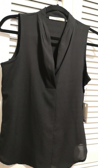 Dex Solid Woven Blouse sleeveless shirt tank top - Picture 2 of 7